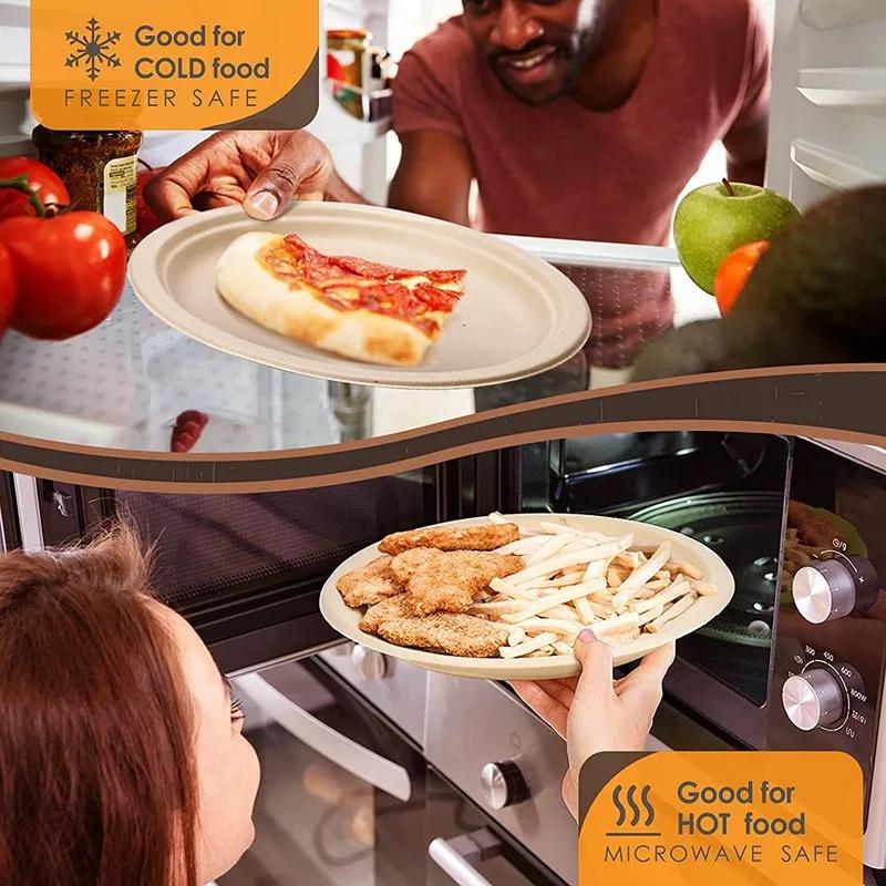 50 шт одноразовых тарелок 6/7/8/9/10 дюймов бумажные обеденные тарелки экологически чистые разлагаемые столовые приборы на день рождения для кемпинга пикников вечеринок