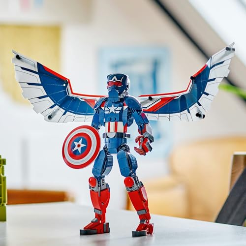 Конструктор LEGO Marvel Новая фигурка Капитана Америки, 359 деталей, Игрушка, Подарок на день рождения, Строительные блоки, Мальчики, Девочки, Дети от 8, 9, 10 лет, Ученики начальной школы