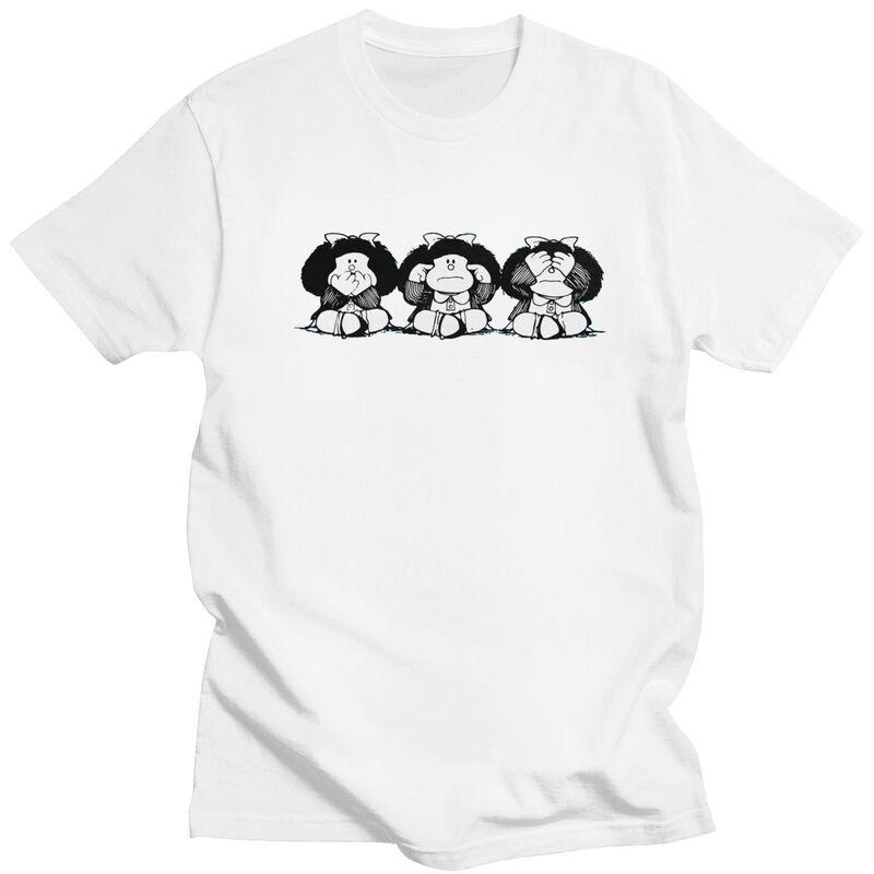 Мужская футболка Quino Comic Cartoon Mafalda с коротким рукавом, хлопковая футболка, уличная одежда, повседневная футболка, одежда slim fit
