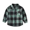 Детская фланелевая рубашка-куртка в клетку с длинными рукавами и лацканами на пуговицах, осенняя рубашка для маленьких мальчиков и девочек, пальто, верхняя одежда