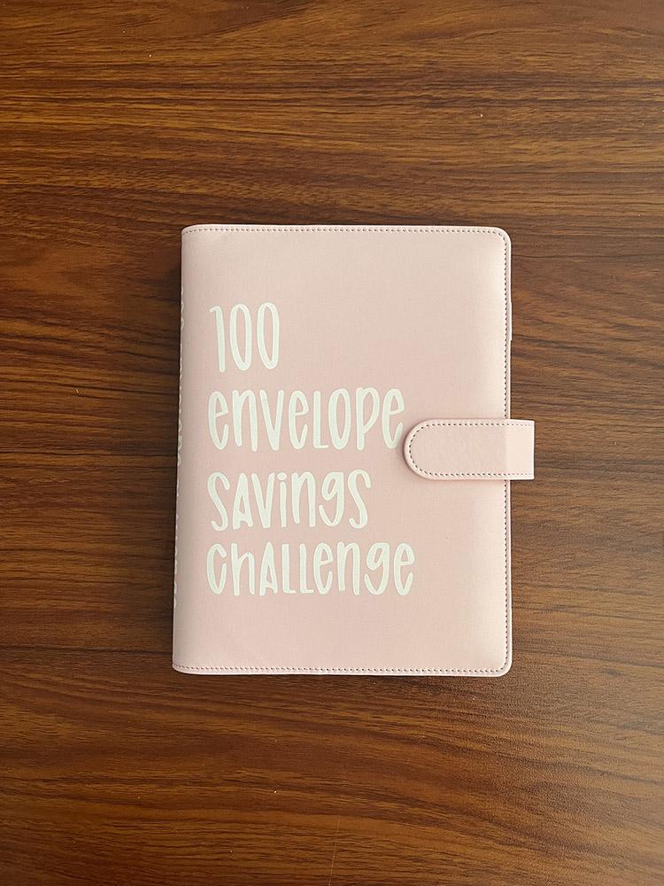 100 Envelope Savings Challenge A5 Budget Binder Challenges Pu Leather Budget Binder Planner Notebook for Money Saving Bulk
