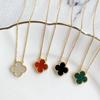 15mm Four-Leaf Clover Necklace Female Five-Leaf Flower Titanium Steel Does Not Lose Colour Student Ins Trend Niche Design Necklace