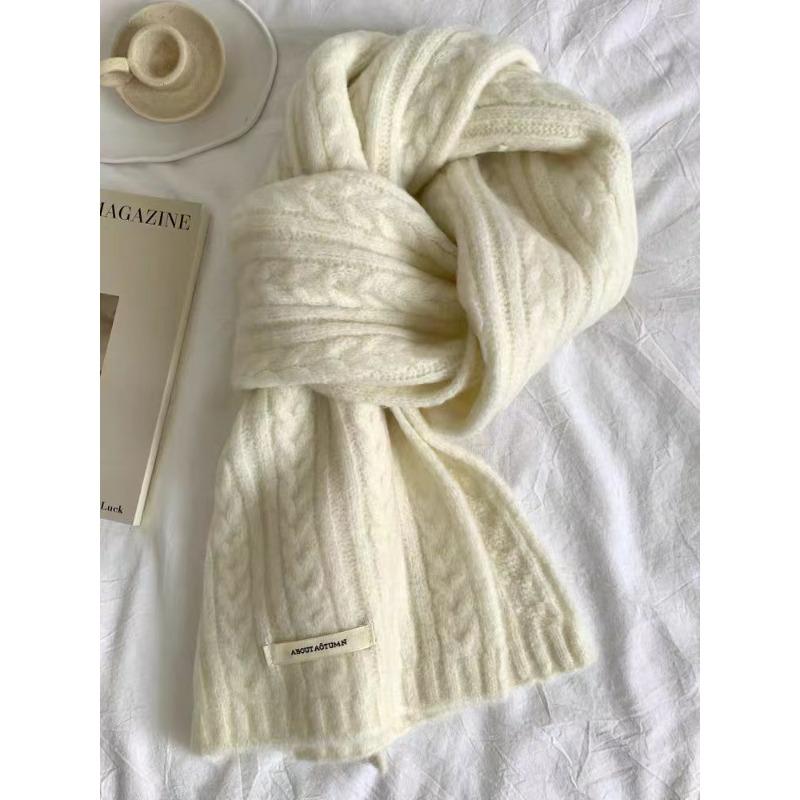 Вязаный шарф из смесовой шерсти для женщин на зиму в корейском стиле, мягкий и восковой, модный, универсальный, теплый, студенческий, парный, осенне-зимний шарф для мужчин