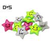 10Pcs Bicycle Spoke Clip Reflective Colorful Smiling Five-pointed Star Decoration Clip Road Mountain Bike Wheel Hub Spoke Decorative Clamp Bike
