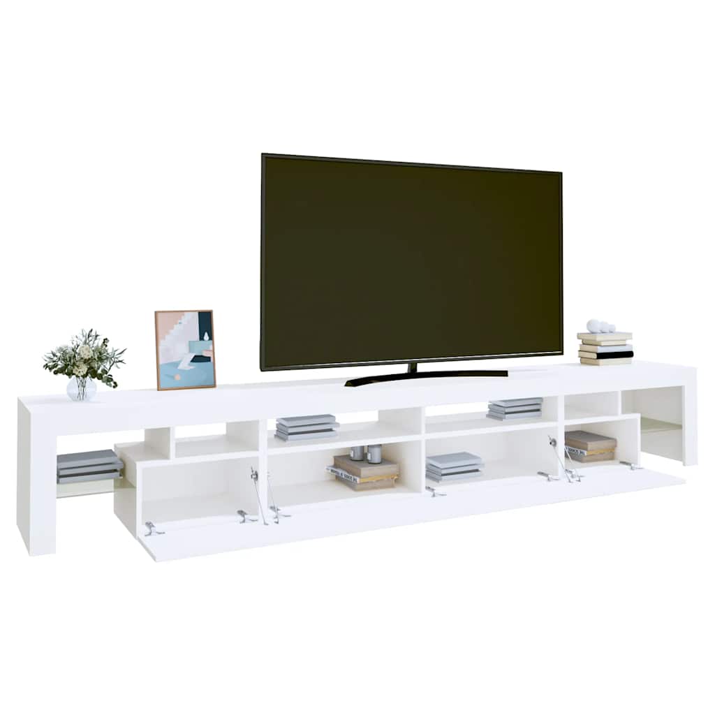 Vidaxl Szafka Pod Tv Z Oświetleniem Led, Biała, 260X36,5X40 Cm