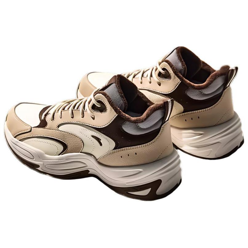 Anta Cross Trendy Универсальные флисовые нескользящие теплые повседневные туфли с низким верхом мужские кроссовки светло-коричневые 112448957-2