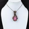 Unique Pink Kunzite Gemstone Handmade Pure Copper Wire Wrapped Pendant Jewelry