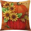 Thanksgiving Pumpkin Pillow Case Autumn Plant Flower Print Pillow Case Home Living Room Sofa Cushion Case