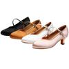 Женская танцевальная обувь Современный Классический Танго Джаз Стандарт Бальные Латинские Танцевальные Туфли Черный/Коричневый/Розовый Сатин На Каблуке 5/7 см