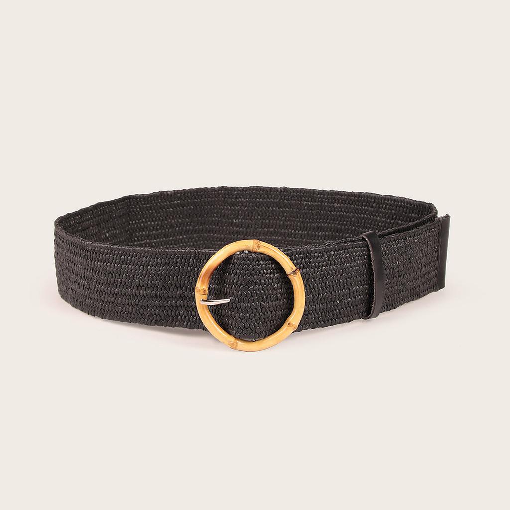 Богемный плетеный нейлоновый ремень с пластиковой пряжкой для женщин, повседневная мода