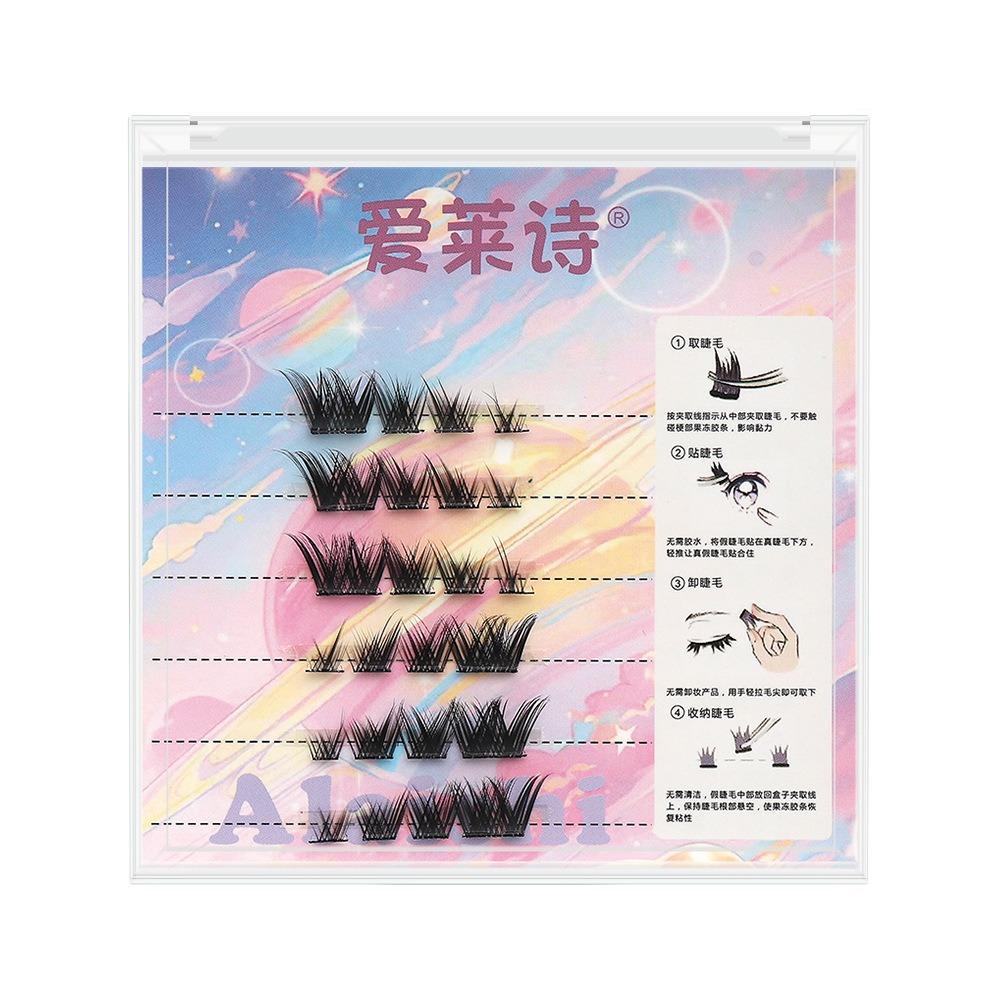 Наращивание самоклеящихся ресниц пучки Макияж без клея Накладные ресницы Наращивание ресниц