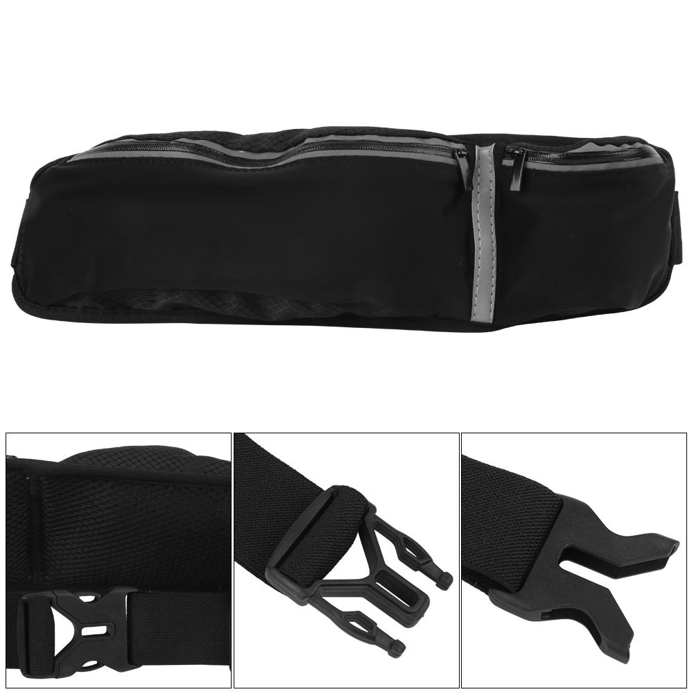 Sports Waist Bag Multifunction Outdoor Waterproof Largecapacity Belt Bag Running(Black Size)