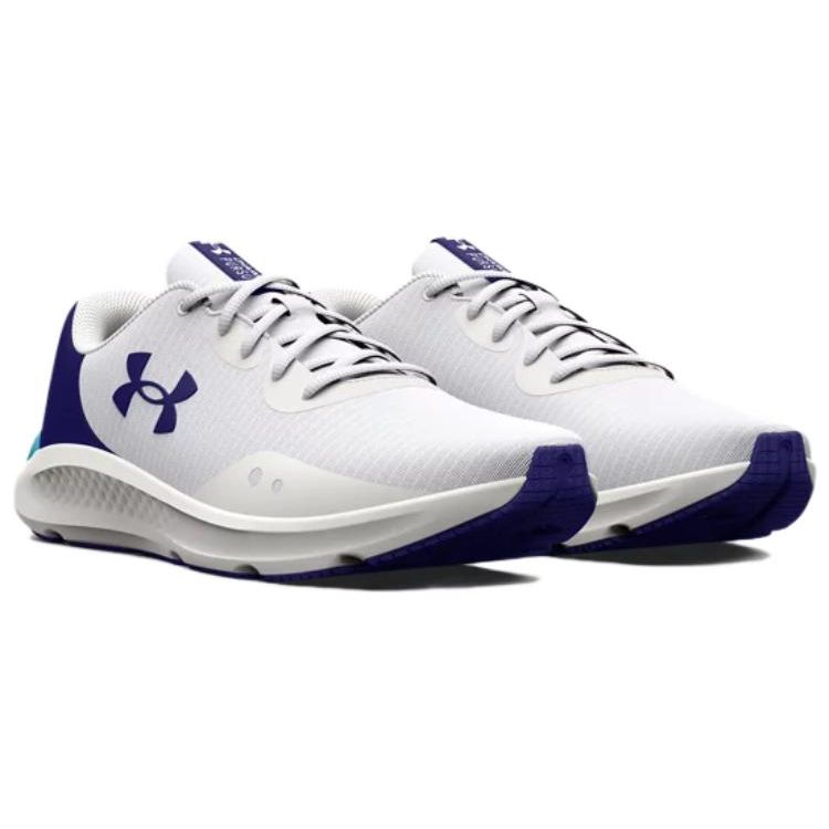 Under Armour Charged Pursuit 3 Белые Синий сонар Мужские Кроссовки 3025424-103