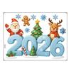 2026 Christmas Window Stickers Santa Claus Snowflake Reindeer Pattern Glass Xmas Decals Holiday Decor