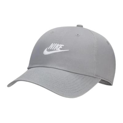 Nike Хлопковая бейсболка с вышитым логотипом, серая, повседневная, FB5368-073