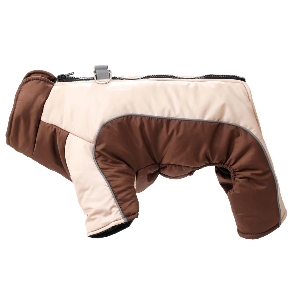 Утепленные комбинезоны для собак, зимняя ветрозащитная теплая куртка для щенков маленьких и средних собак с D-образным кольцом, эластичная, светоотражающая, одежда для чихуахуа и йоркширских собак