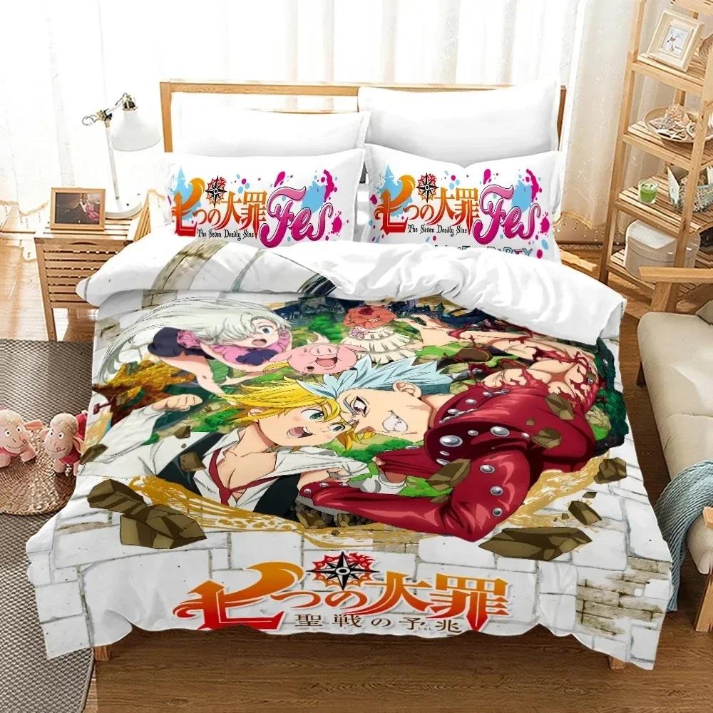 Luxury New 3D Print The Seven Deadly Sins Bedding Set Single Twin Full Queen King Size Anime Bedroom Duvetcover Sets Bed Sheet