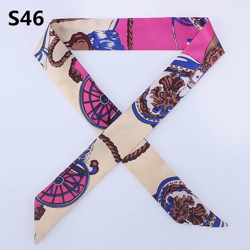 Tie up bag handle silk scarf narrow version handbag small ribbon bag accessories women's scarf decorative headband headscarf