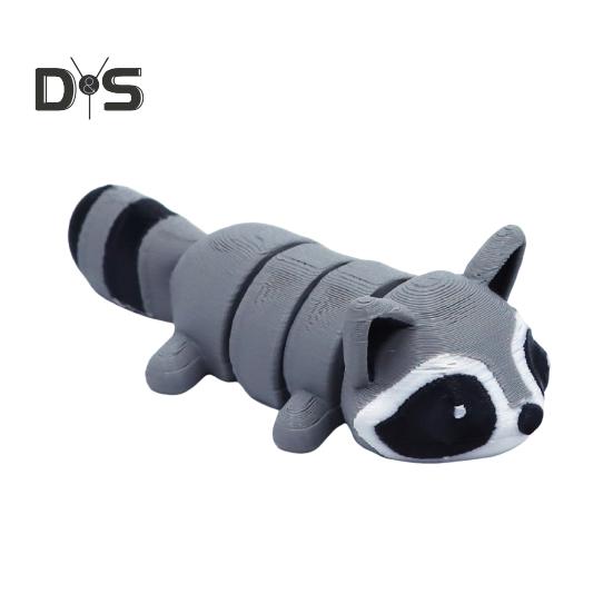 3D-печатный енот, гибкая шарнирная игрушка-енот, мини-енот в мусорном баке для коллекционеров животных, подарок детям