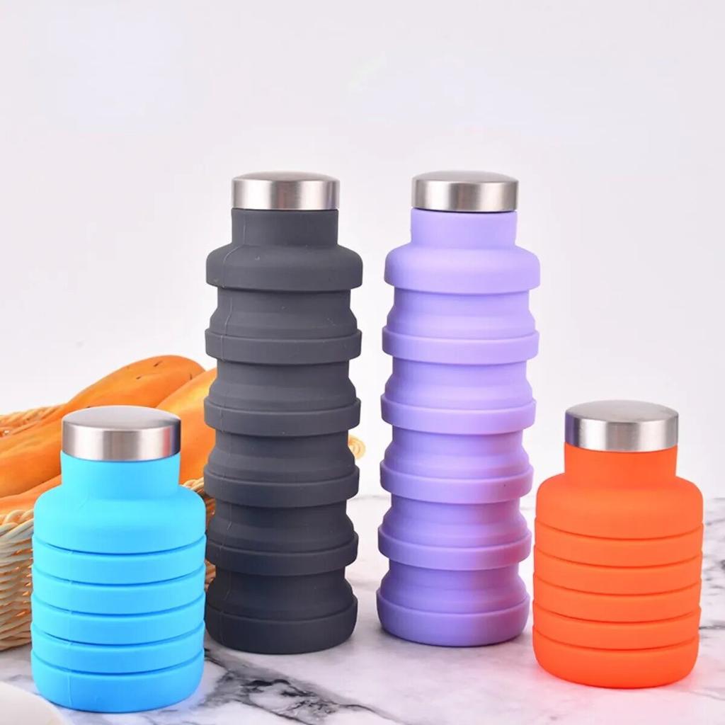 1Pc Collapsible Water Bottle Reuseable Silicone Foldable Bottles Outdoor Portable Drinking Bottle