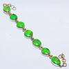 Natural Copper Turquoise Gemstone 925 Sterling Silver TwoTone Bracelet 7-8" T2t80
