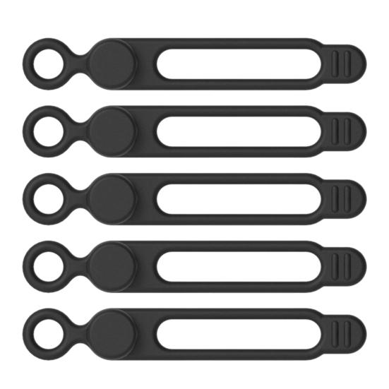 5Pcs Cable Organizer Strong Elasticity Multifunctional Soft Silicone Cable Strap Cord Protector Desktop Accessories