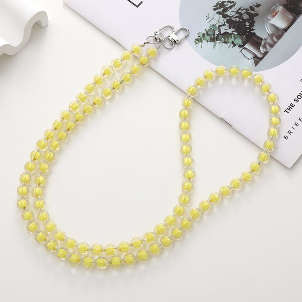 Universal Candy Color Beaded Crossbody Chain Long-style Phone Neck Straps Keychain Pendant