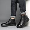 Кожаные ботинки Мартин Зимние мужские кожаные ботинки Высокие ботинки Универсальные британские кожаные ботинки Кожаные бархатные утепленные хлопковые ботинки мужские