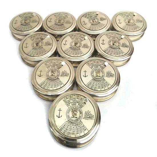 Календарь, навигационный компас, 5,08 см, цельный латунный компас-стих, набор из 50 штук на 100 лет
