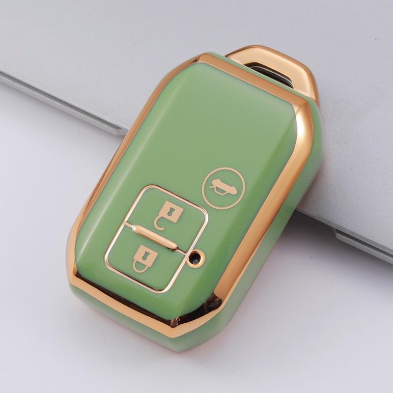Золотистый чехол для ключа из ТПУ с мягкой резины для 3-кнопочной модели Suzuki Jimny