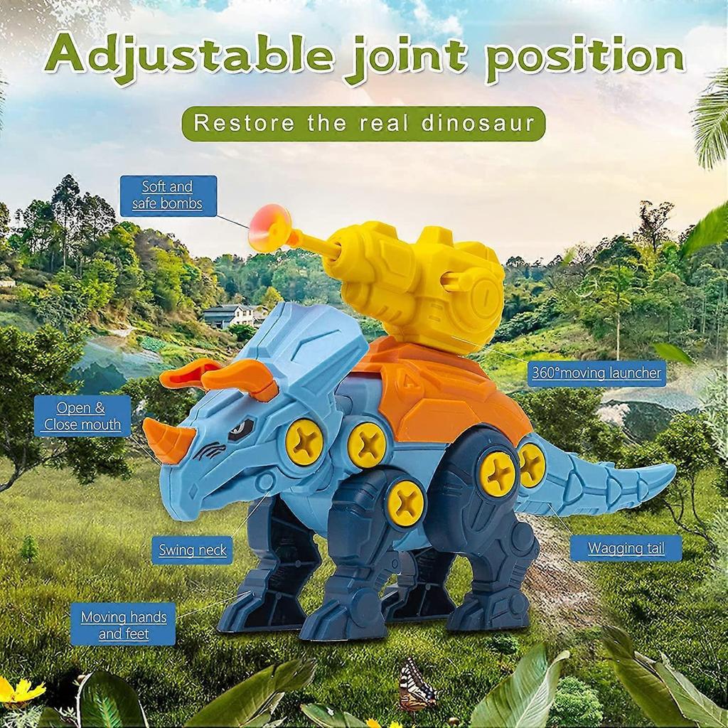 Dinosaur Toys for Boys Girls Age 3 4 5 6 7, Take Apart Dinosaur Toys for Kids, STEM Shooting Dinosau