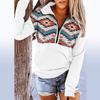 Women's Hooded Printed Sweatshirt Casual Ethnic Printed Long Sleeve Top