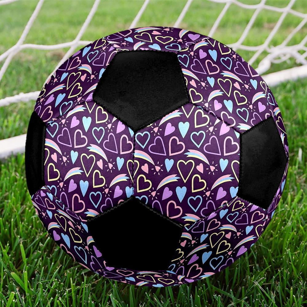 1PC Colorful Hearts Soccer Ball Size 5 Football Machine Sewn Indoor/Outdoor Universal Football A122