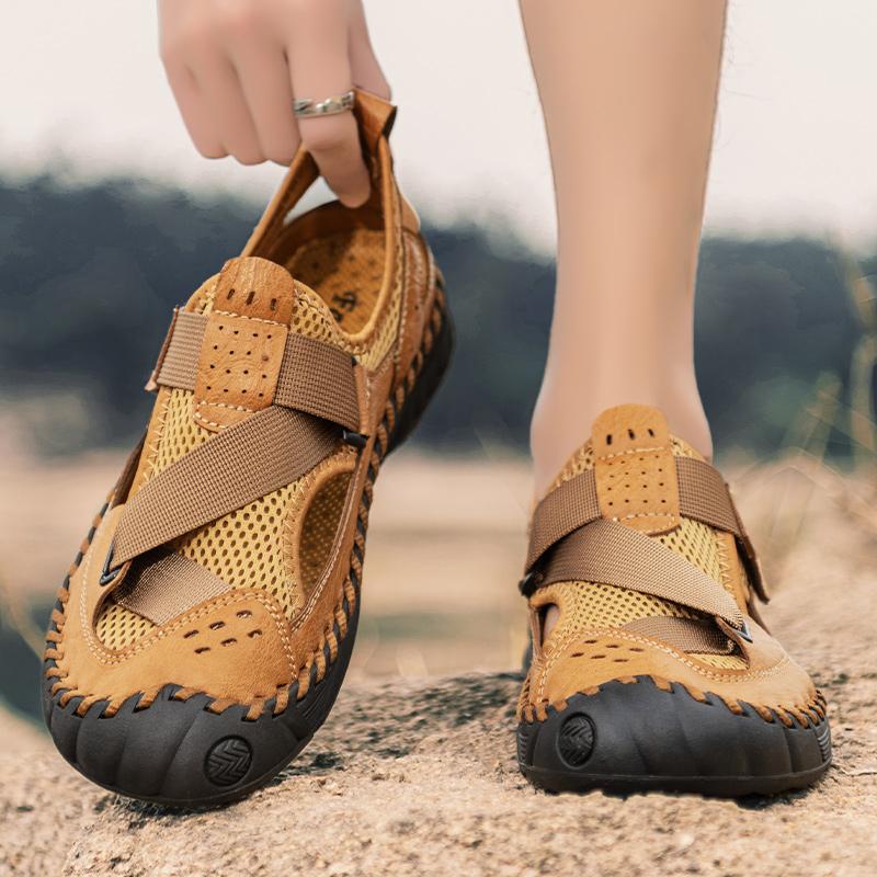Summer Men's Casual Shoes Large Size Breathable Mesh Casual Sneakers Sandals for Men Mens Leather Sandals