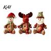 Decorative Tabletop Holiday Decor Christmas Burlap Gift Bags with Clear Window, Santa Snowman Hanging Tree Ornaments Reindeer Drawstring Pouch,