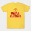 Мужская черная футболка с принтом Tower Records Печать на трансферной бумаге No-Cut Хлопковая футболка