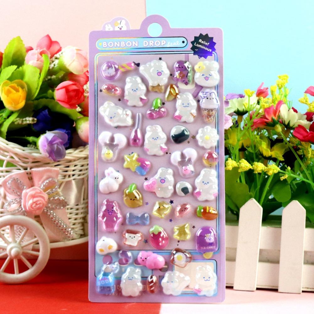 DIY Animal Sticker Waterproof Crystal Stickers Funny Stationery Sticker  Mobile Phone Decoration