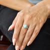 Natural Turquoise ring Turquoise lotus inspired ring Sterling silver statement ring Turquoise ring for her Blue turquoise fashion ring