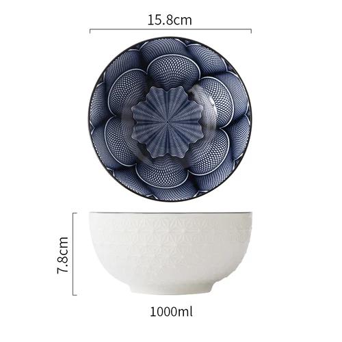 1 шт. японская посуда керамическая миска одинарная студенческая общежитие миски фруктовый салат суп рис популярная в сети миска для лапши ноль отходов