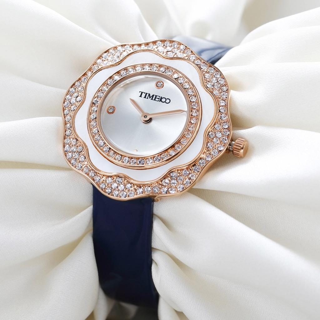 Часы TIME100 для водонепроницаемых 35 мм кожаных часов для старшеклассниц для синих женщин, Часы, Работающие от батарейки, Часы, Ремешок, Стильные, Аналоговые, Милые,