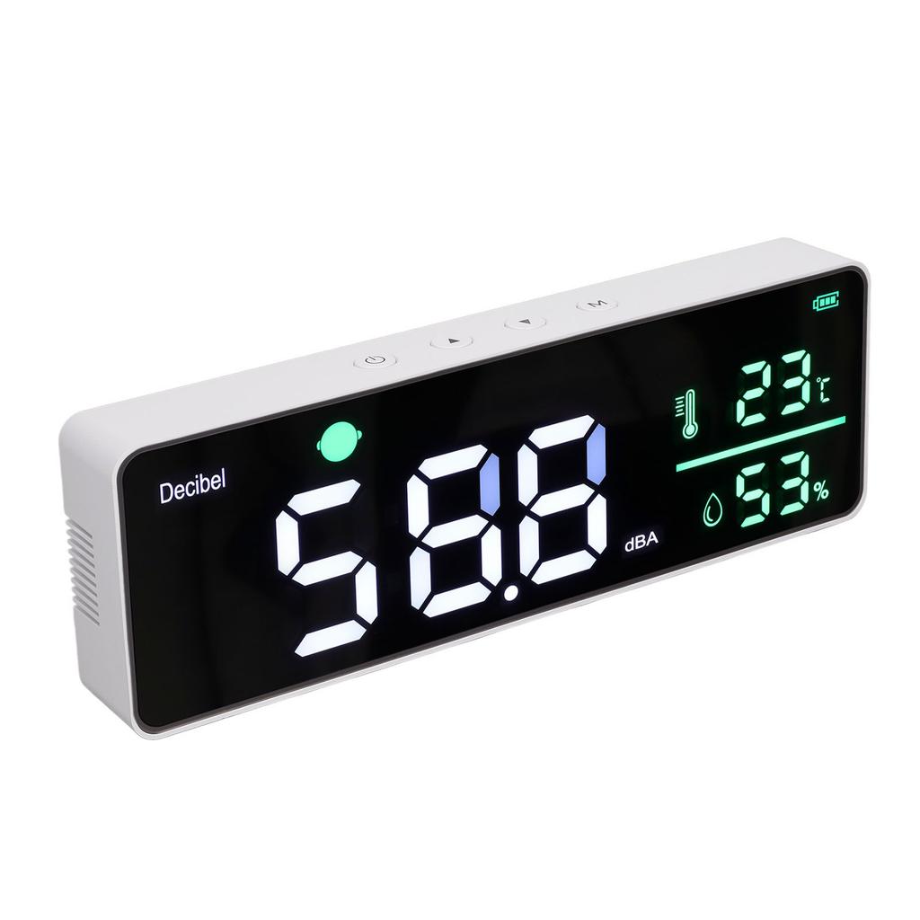 Wall Hanging Sound Level Meter 11in Large LED Display Screen Temperature Humidity Meter for Classroom