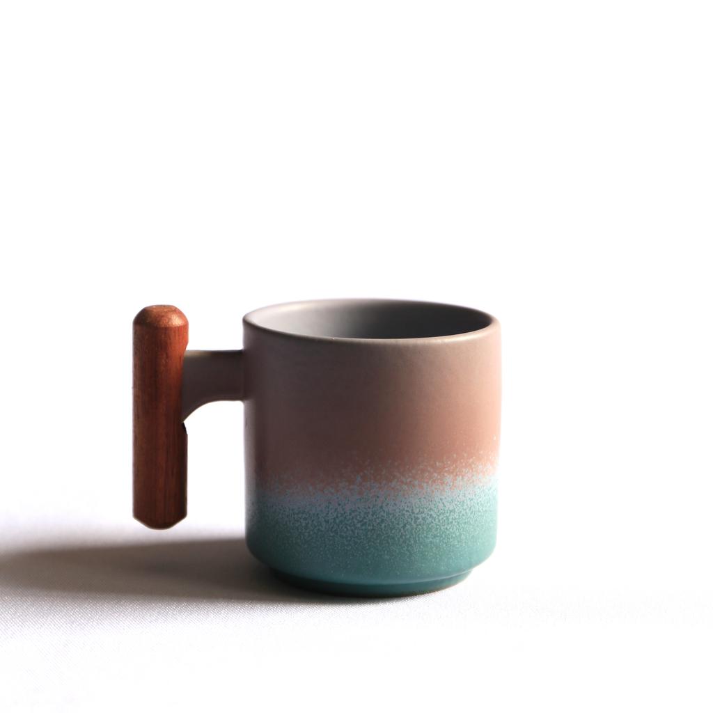 Керамическая кофейная кружка ручной работы с деревянной ручкой - Ретро чайная чашка, Офисная чашка для воды, Дизайн с фильтром, Уникальный подарок на день рождения