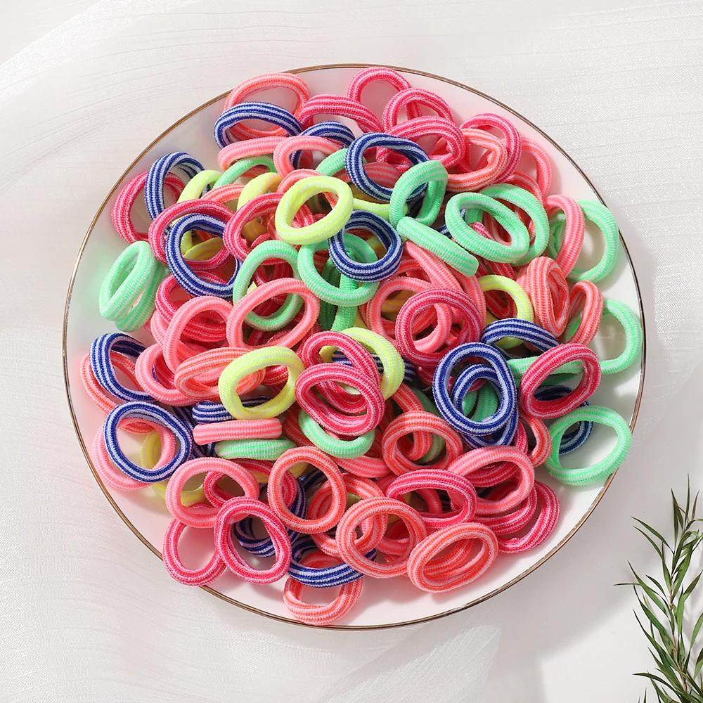 20 шт./лот Эластичные резинки для волос для девочек, плюшевые резинки с помпонами для детей, резинки-скранчи для волос, детские аксессуары для волос