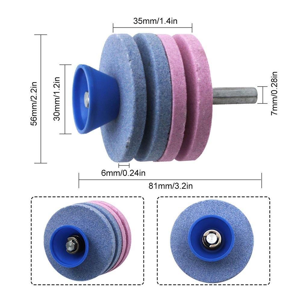 Quick Install Lawn Mower Edge Sharpener Double-layer Grinding Wheel Electric Drill