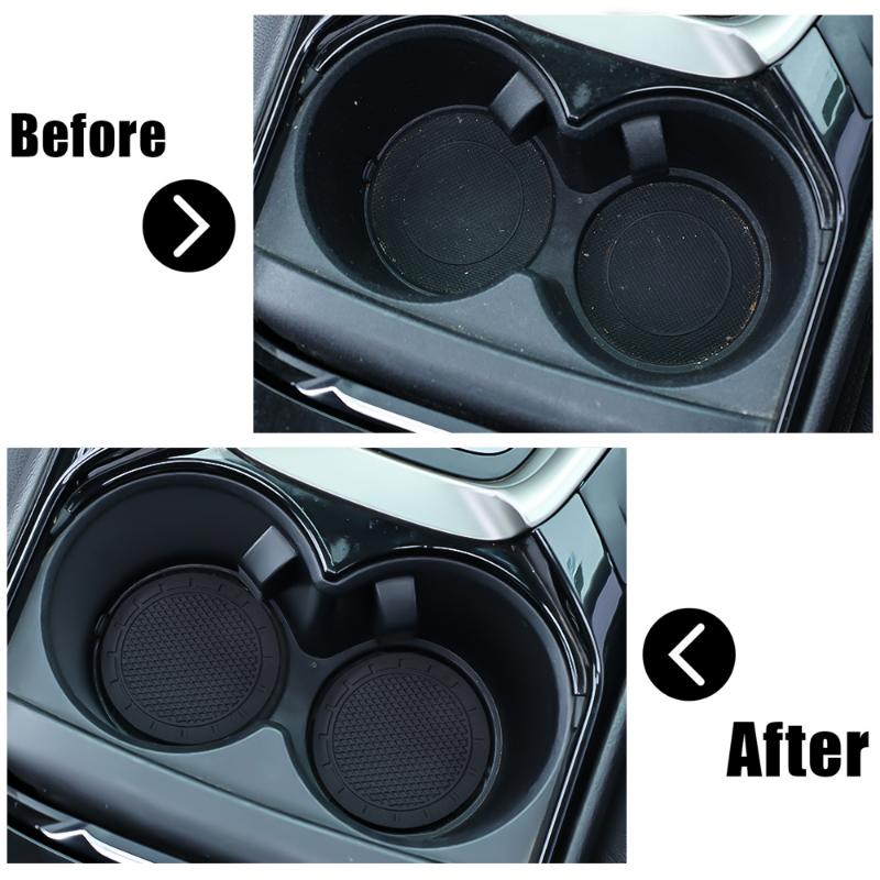 New Non-slip Water Cup Pad Car Coaster Black Soft Rubber Decoration Anti-skid Rubber Drink Cup Bottle Mat Accessories 2/1pcs
