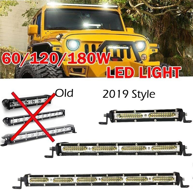 60W/120W/180W LED Light Bar Grill Spot Work Lights for Off Road ATV Vehicles Trucks Cars SUV Jeep