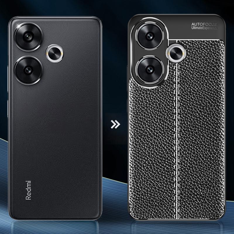 For Xiaomi Redmi Turbo 3 5G/Poco F6 5G Cell Phone Cases Non-Slip Grip Litchi Texture TPU Shell