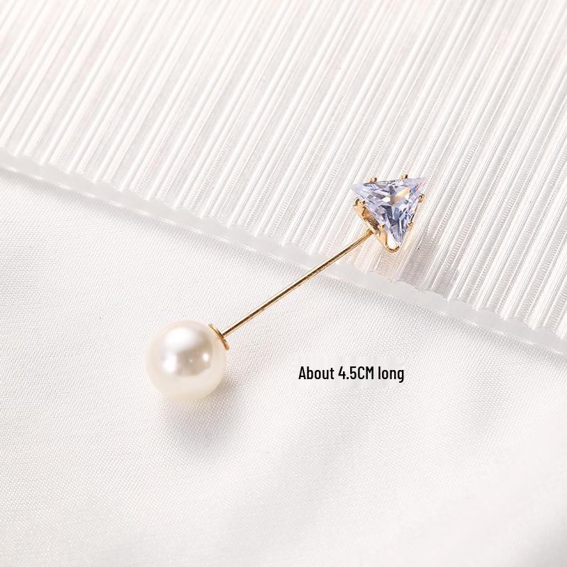 Брошь-булавка с имитацией жемчуга и стразами для подчеркивания талии, Защитная булавка от открывания, Прямая вставляемая булавка.