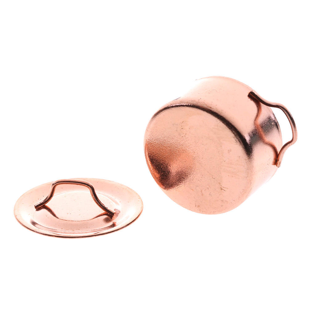 1/12 Кукольный домик Миниатюрная кухня Медный горшок с крышкой