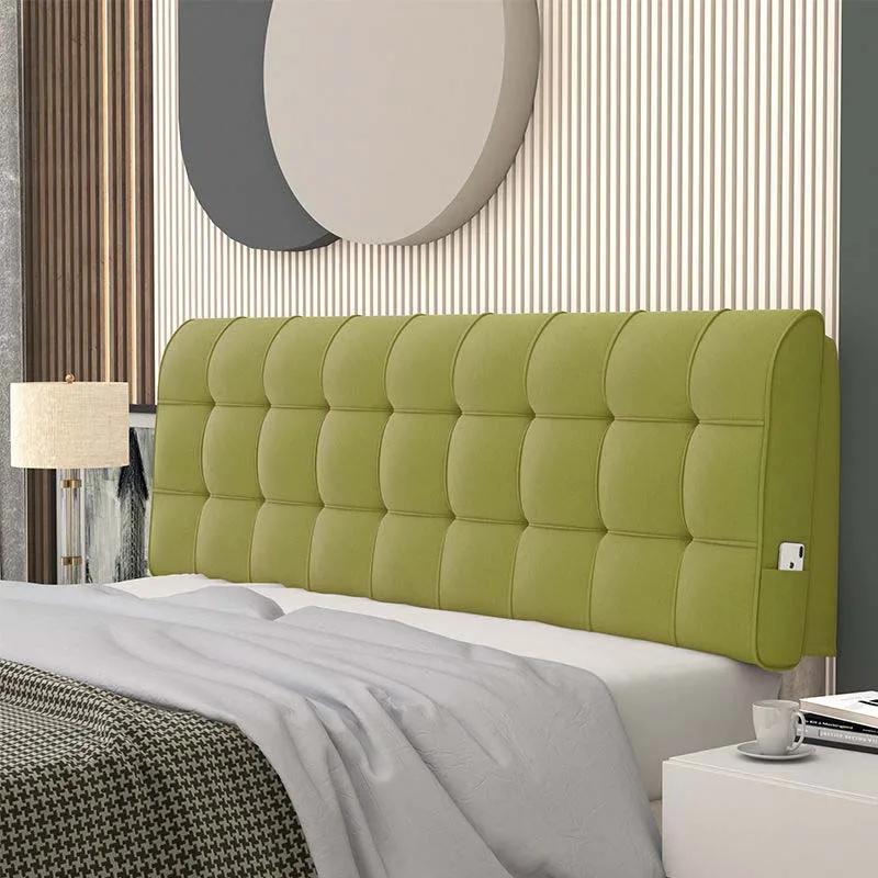 Модная высокоэластичная губчатая подушка для изголовья кровати размера King Queen, съемный бархатный чехол для изголовья кровати, подушка для изголовья кровати